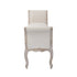 Oak Wood Linen Fabric Beige White Washed Finish Bench Chair