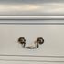 Bedside Table White Colour With 2 Drawers Night Stand Solid Wood Metal Handles