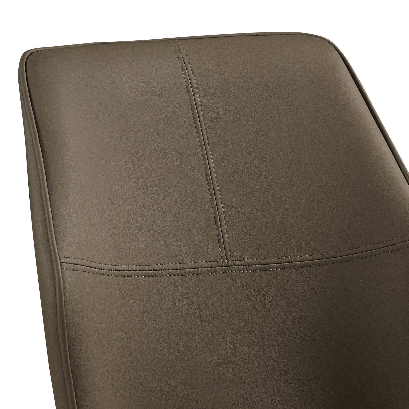 6x Dining Chair Brown Faux Leather Upholstered Seat Powder Coated Iron Legs