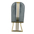 2X Dining Chair Stainless Gold Frame & Seat Blue Fabric