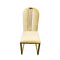 2X Dining Chair Stainless Gold Frame & Seat Beige Fabric