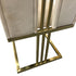 2X Dining Chair Stainless Gold Frame & Seat Beige Fabric