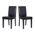 2x Wooden Frame Black Leatherette Dining Chairs with Solid Pine Legs