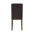 2x Wooden Frame Brown Leatherette Dining Chairs with Solid Pine Legs