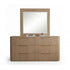 Solid Rubber Wood Dresser with Mirror in Oak colour