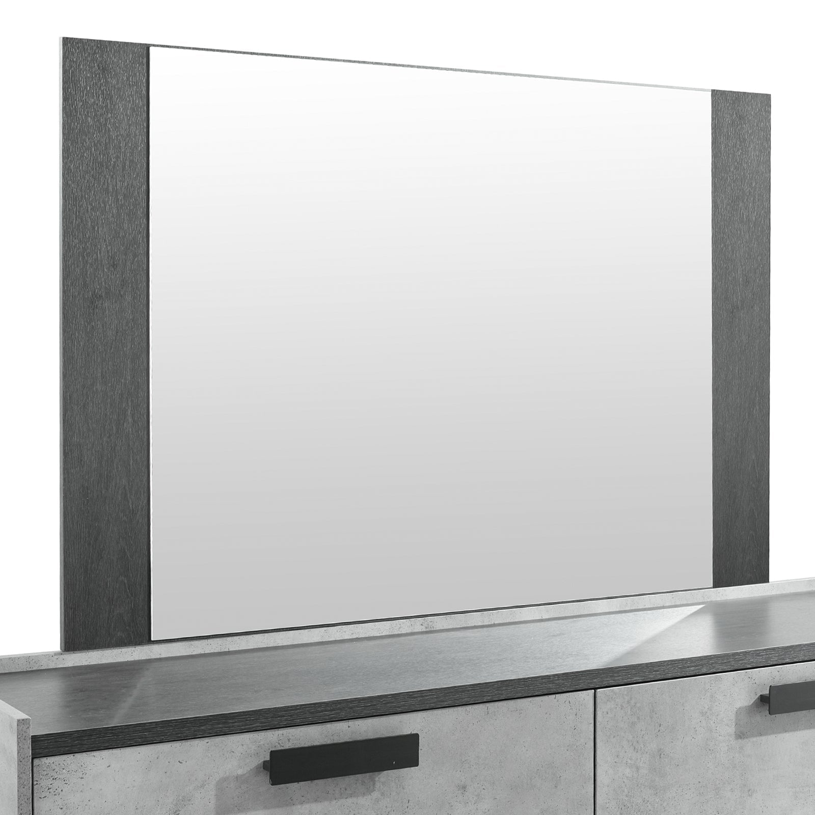 Tallboy with 5 Storage Drawers MDF Combination of Black & Cement Colour