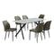 Dining Set Sintered Stone Table Faux Leather chairs