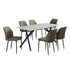 Dining Set Sintered Stone Table Faux Leather chairs