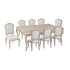 Large Size Oak Wood White Washed Finish Dining Set