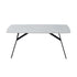 Dining Table Rectangular Shape White Sintered Stone Top Powder Coated Iron Legs