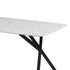 Dining Table Rectangular Shape White Sintered Stone Top Powder Coated Iron Legs