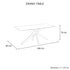 Dining Table Rectangular Shape Grey Sintered Stone Top Powder Coated Iron Legs
