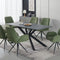 Dining Table Rectangular Shape Green Sintered Stone Top Powder Coated Iron Legs