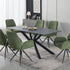 Dining Table Rectangular Shape Green Sintered Stone Top Powder Coated Iron Legs