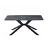 Dining Table Rectangular Shape Green Sintered Stone Top Powder Coated Iron Legs