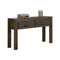 Hall Table with 2 Drawers – Solid Acacia, Chocolate, Metal Accents