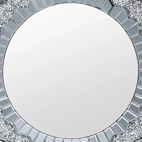 Wall Mirror Sparkling Crush Crystal MDF Silver And Grey MRR-01
