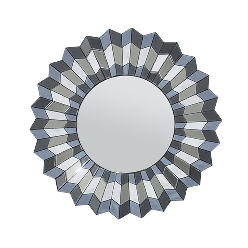 MRR-05 Smokey Silver and Grey Wall Mirror, MDF Frame, 80cm x 80cm Square