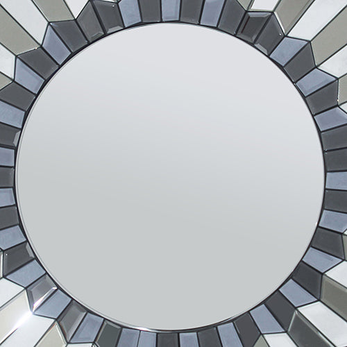 MRR-05 Smokey Silver and Grey Wall Mirror, MDF Frame, 80cm x 80cm Square