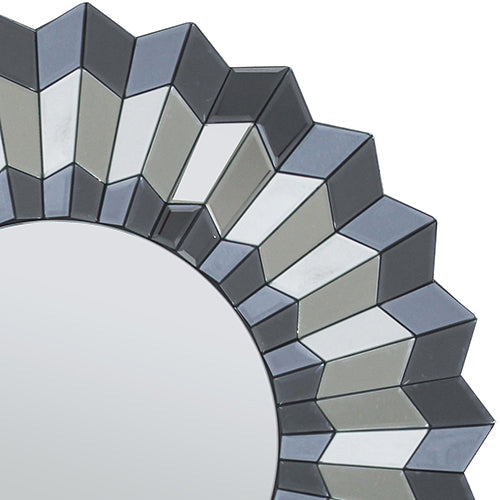 MRR-05 Smokey Silver and Grey Wall Mirror, MDF Frame, 80cm x 80cm Square