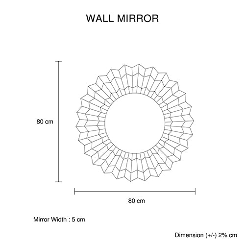 MRR-05 Smokey Silver and Grey Wall Mirror, MDF Frame, 80cm x 80cm Square