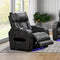 1 Seater Electric Recliner Sofa Dark Grey Leatherette Chair USB Cup Holder