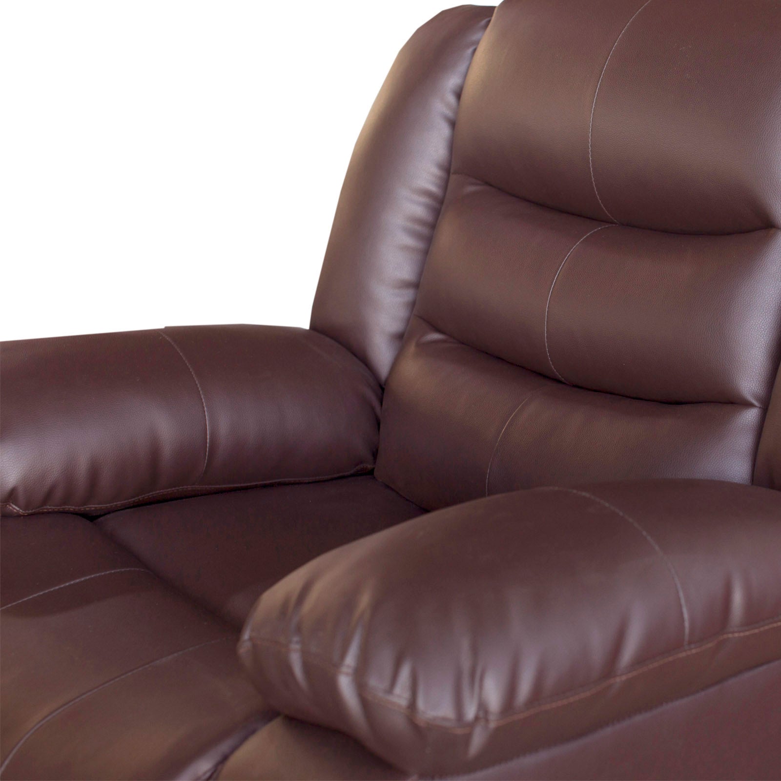 Fantasy Single Seater Recliner Chair Brown PU Faux Leather Lounge Armchair Sofa