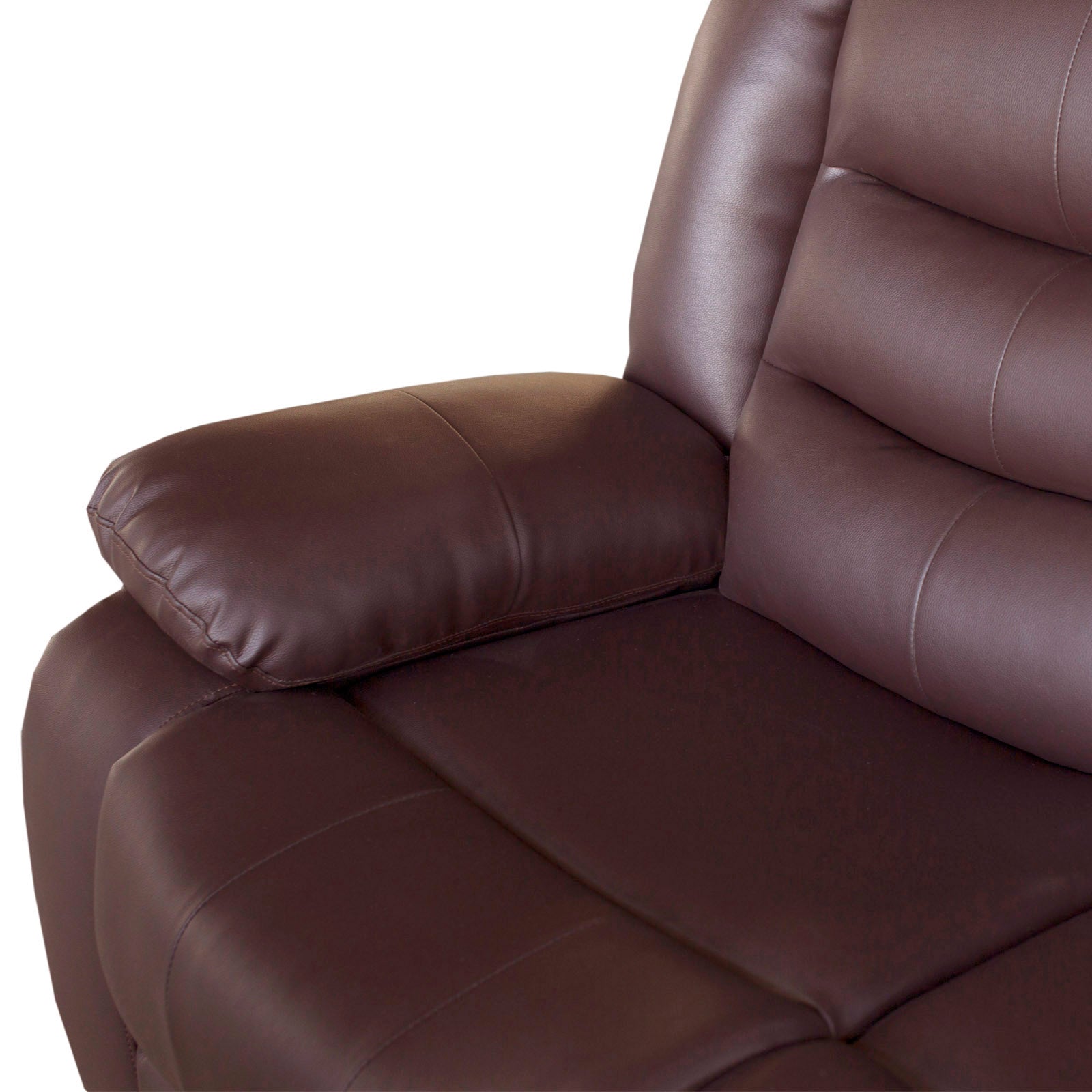 Fantasy Single Seater Recliner Chair Brown PU Faux Leather Lounge Armchair Sofa