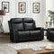 2 Seater Electric Leather/PVC Black Recliner
