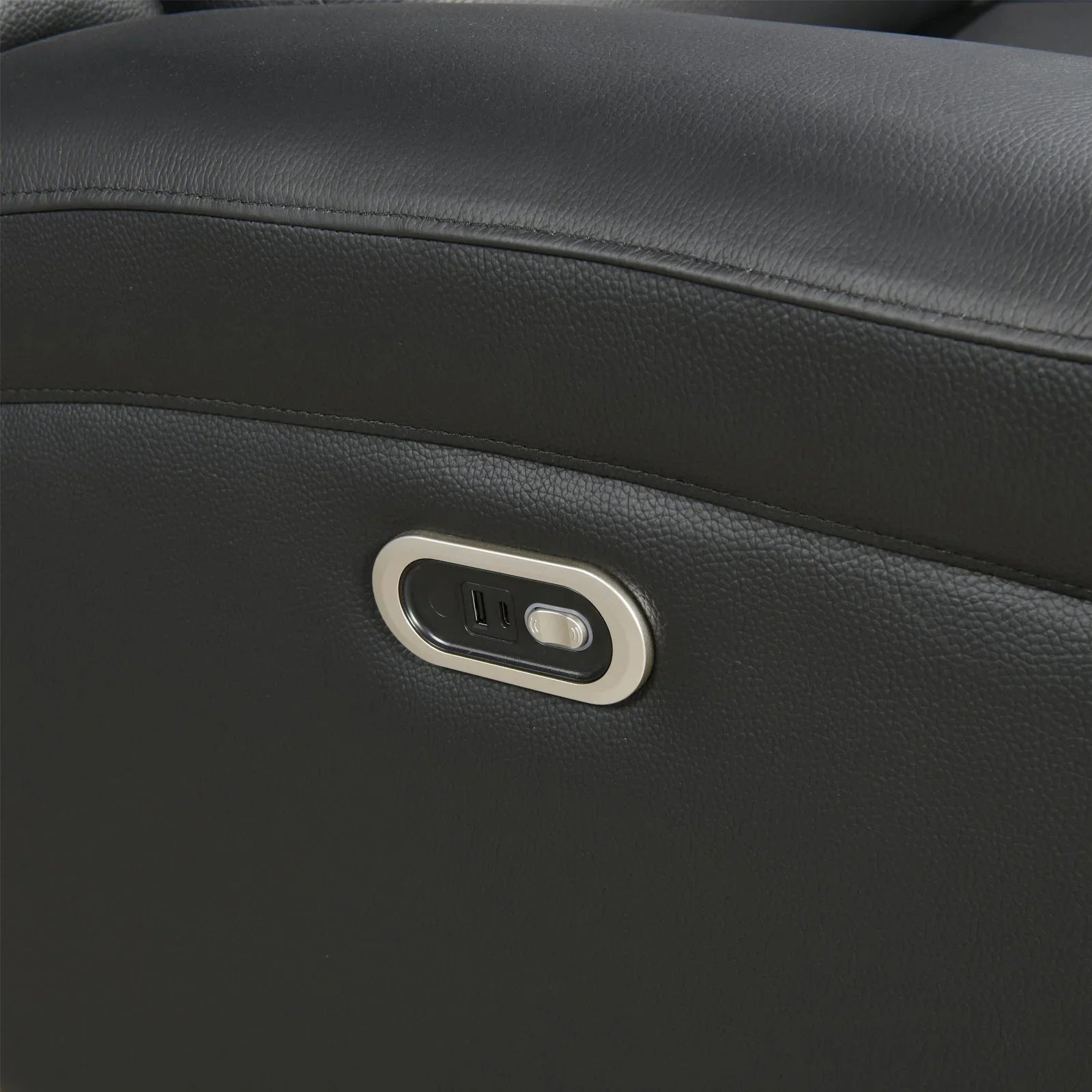 2 Seater Electric Leather/PVC Black Recliner