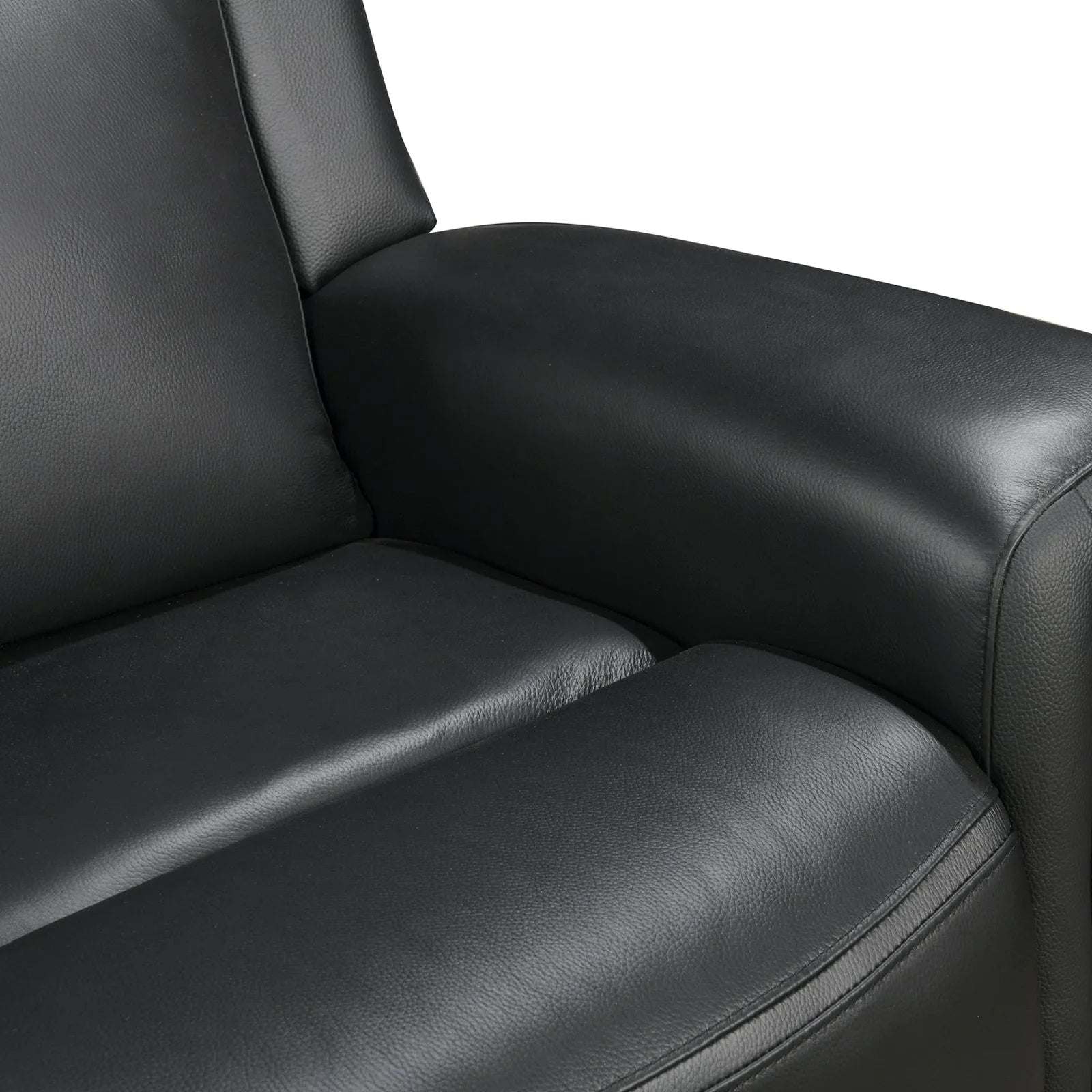 3 Seater Electric Leather/PVC Black Recliner