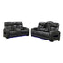 3-2 Seater Electric Air Leather Dark Grey Recliner Set