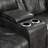 3-2 Seater Electric Air Leather Dark Grey Recliner Set