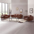 3+2Seater Sofa Brown Leather Lounge Set for Living Room Couch with Wooden Frame