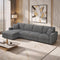 5-Piece Grey Modular Corduroy Sofa with Storage Chaise