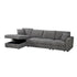 5-Piece Grey Modular Corduroy Sofa with Storage Chaise