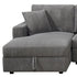 5-Piece Grey Modular Corduroy Sofa with Storage Chaise