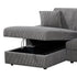 5-Piece Grey Modular Corduroy Sofa with Storage Chaise