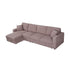 5-Piece Pink Modular Corduroy Sofa with Storage Chaise