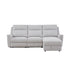 Fabric Electric Recliner Grey Chaise Sofa with Storage