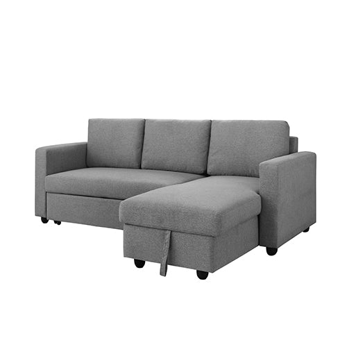 Murry 2 Seater Sofa Bed With Pull Out Storage Corner Lounge Set In Grey With Chaise