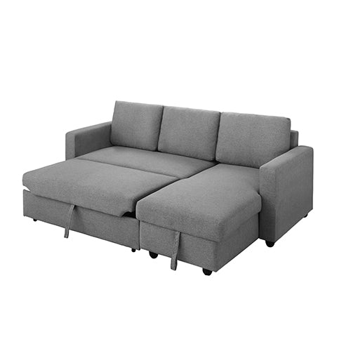 Murry 2 Seater Sofa Bed With Pull Out Storage Corner Lounge Set In Grey With Chaise