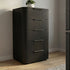 Solid Rubber Wood Tallboy with Storage Drawer in Black colour