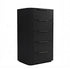 Solid Rubber Wood Tallboy with Storage Drawer in Black colour