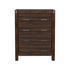 Tallboy with 4 Storage Drawers Solid Wooden Assembled in Chocolate Colour