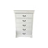 Tallboy with 5 Storage Drawers in Solid Wooden Metal Handles White Colour