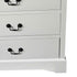 Tallboy with 5 Storage Drawers in Solid Wooden Metal Handles White Colour