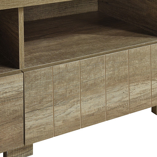 TV Cabinet 3 Storage Drawers with Shelf Natural Wood like MDF Entertainment Unit in Oak Colour