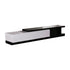 220cm High Gloss TV Cabinet Black & White Entertainment Unit 2 Drawers Assembled