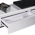 220cm High Gloss TV Cabinet Black & White Entertainment Unit 2 Drawers Assembled